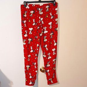 Preloved Peanuts Snoopy and Woodstock Silky Stretch PJ Pants (Size: Large)